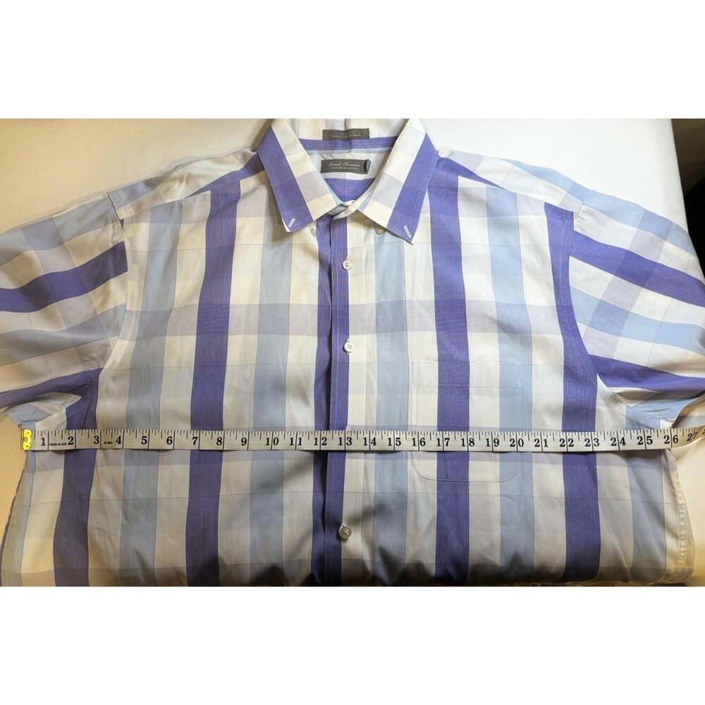 Daniel Cremieux Signature Collection XXL 2XL Blue White Plaid Cotton Shirt NWOT - Picture 6 of 10